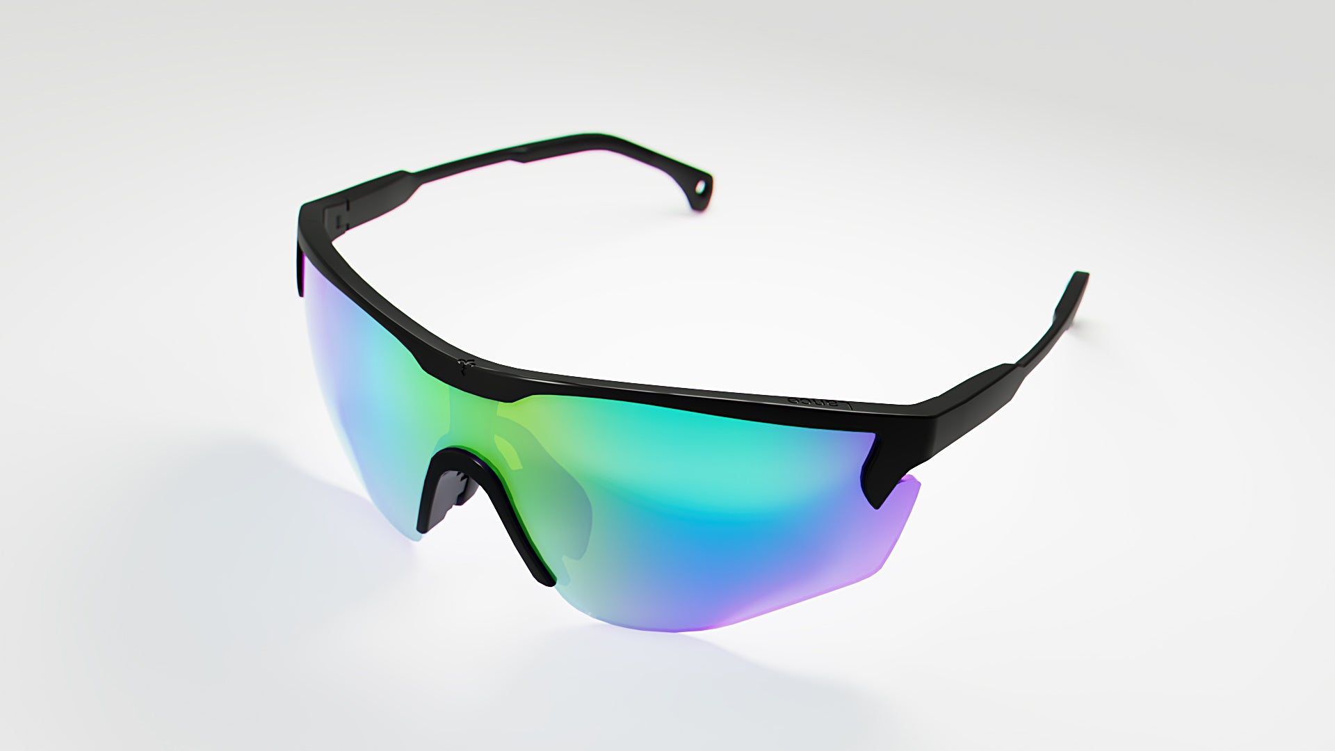 KE0185 Black with Blue Mirror Lenses