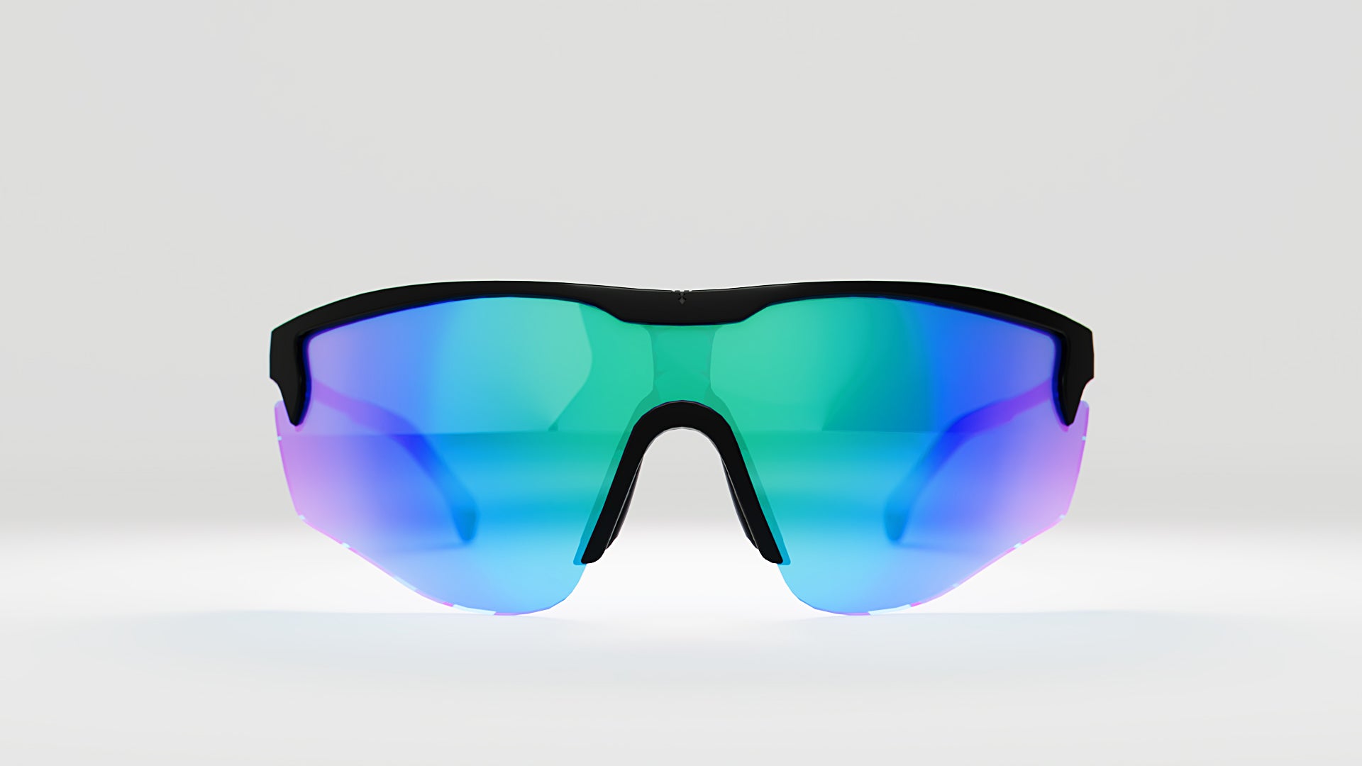 KE0185 Black with Blue Mirror Lenses