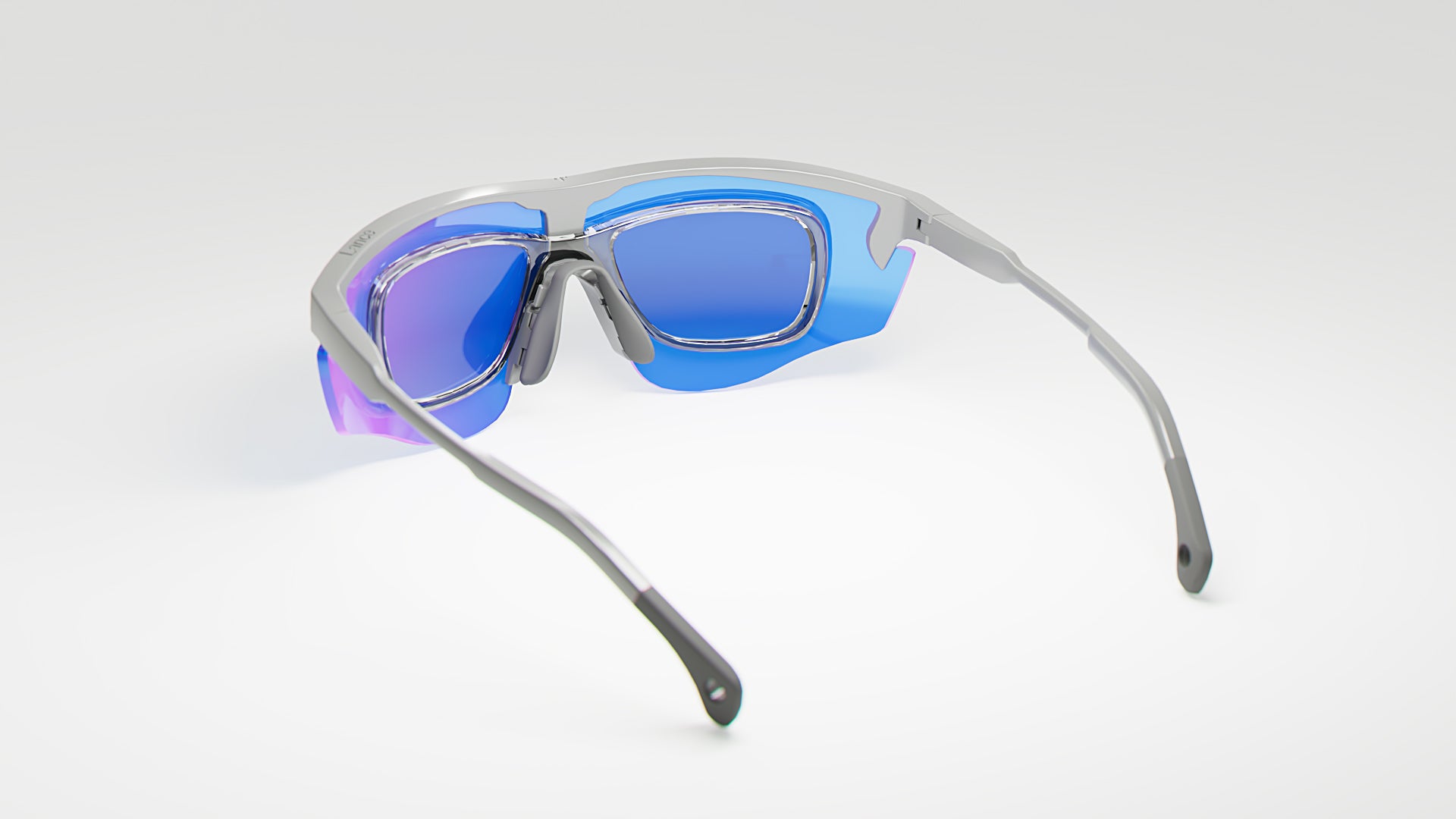 KE0185 White with Blue Mirror Lenses