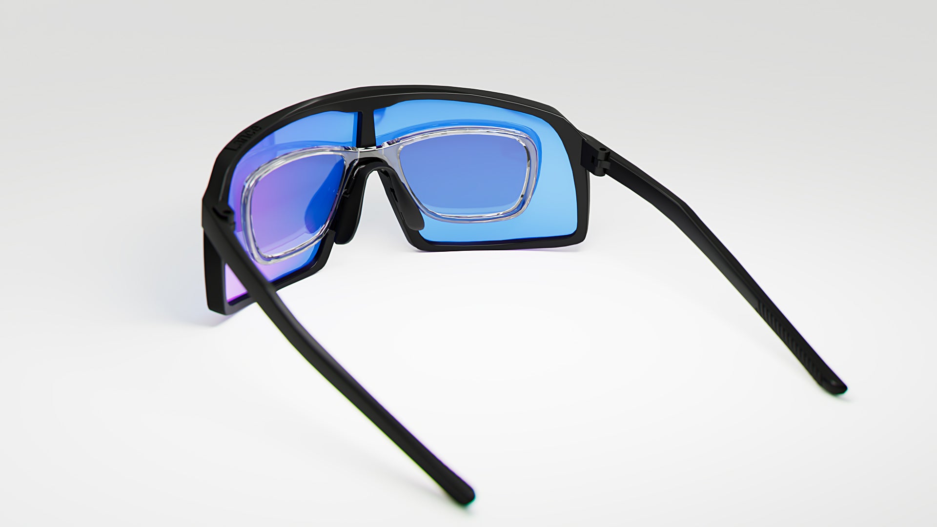 KE1797 Black with Blue Mirror Lenses